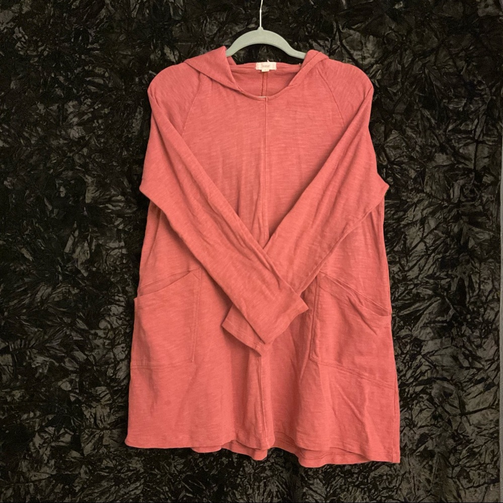 EASEL oversize cotton HOODIE pullover Size L front pockets